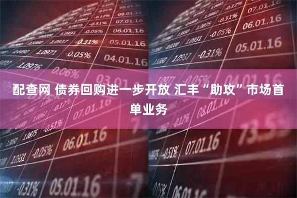 配查网 债券回购进一步开放 汇丰“助攻”市场首单业务
