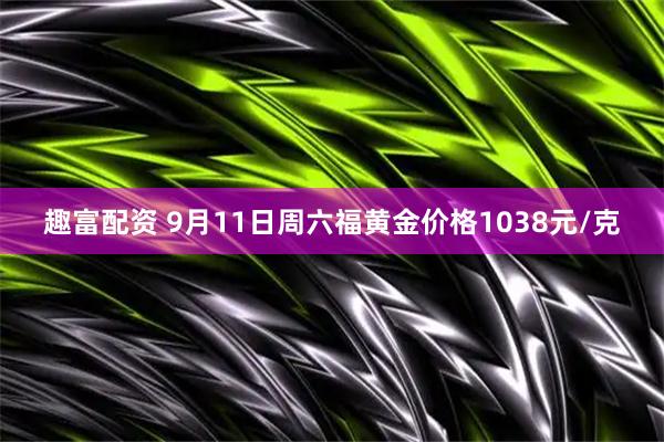 趣富配资 9月11日周六福黄金价格1038元/克