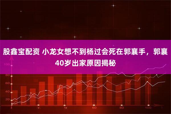 股鑫宝配资 小龙女想不到杨过会死在郭襄手，郭襄40岁出家原因揭秘